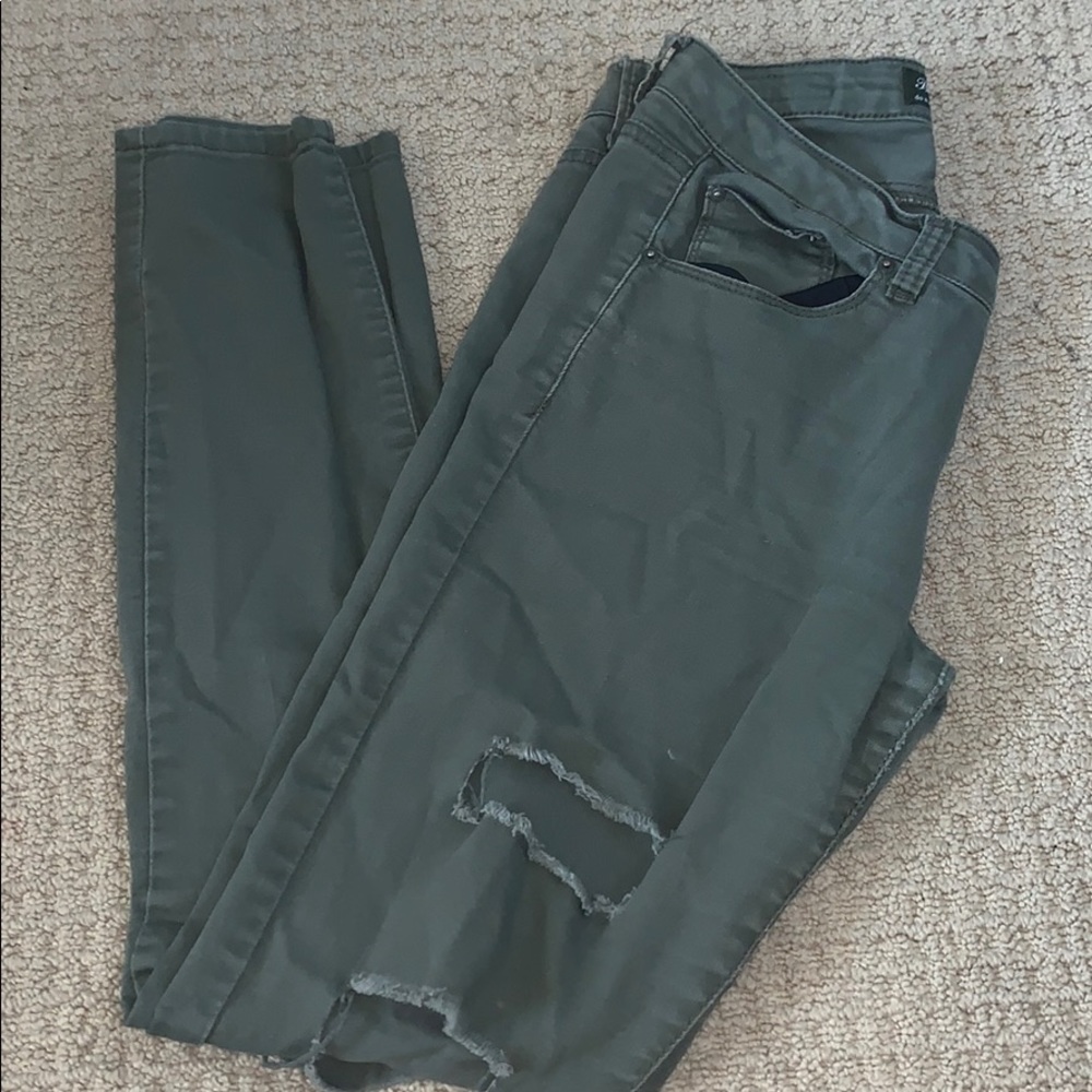 Dark green jeans